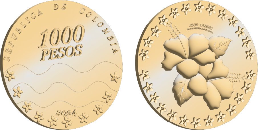 Moneda 1000 pesos 3D